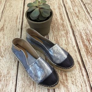 Mint & Rose Espadrille Shoes Metallic Blue